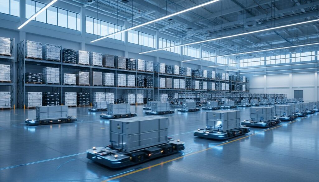 【現地取材・動画】ANA Cargo、成田空港の大規模貨物上屋で活用AGVを公開